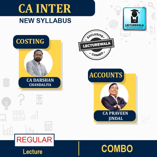 CA Inter Combo Costing & Accounts Regular Course By CA Darshan Chandaliya & CA Parveen Jindal : Pen Drive / Online Classes