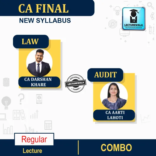 CA Final Audit & Law Combo Regular Course By CA Aarti Lahoti & CA Darshan Khare : Pen Drive / Online Classes CA Final Audit & Law Combo Regular Course By CA Aarti Lahoti & CA Darshan Khare : Pen Drive / Online Classes