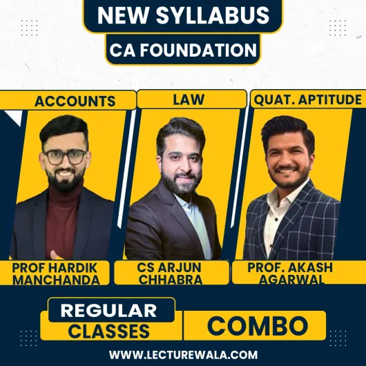  CA Foundation Accounts Law & Maths Combo by BB Virtuals ( From CA, CS Arjun Chhabra, Prof Hardik manchanda, Prof Akash Agarwal.)