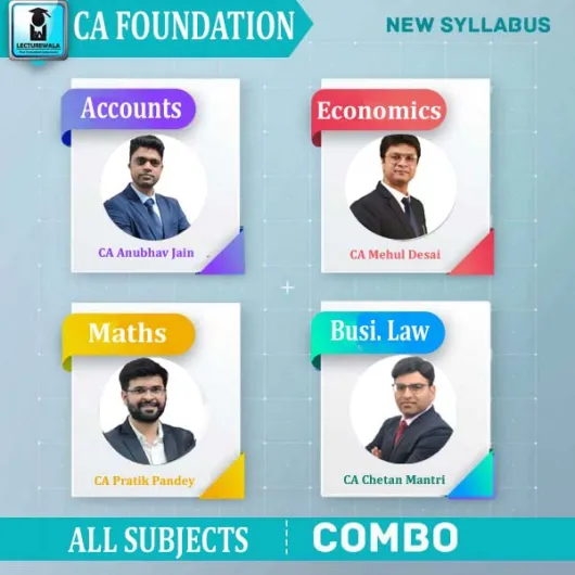 CA Foundation Combo Regular Course : Video Lecture + Study Material By CA Anubhav Jain, Chetan Mantri, Mehul Desai and Pratik Pandey (For May 2021 & Nov. 2020)