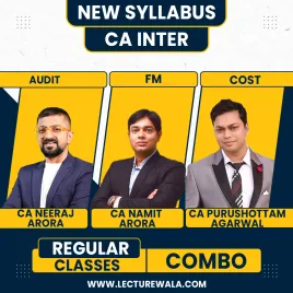 CA Namit Arora FM &amp; Neeraj Arora Audit &amp; CA PURUSHOTTAM AGGARWAL Costing Regular Combo Classes For CA Inter Online.