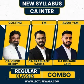 CA Vinod Reddy Costing & CA Prashant Sarda FM & CA Rishabh Jain Audit + SM New Syllabus Regular Combo For CA Inter Group 2 : Online Classes CA Vinod Reddy Costing & CA Prashant Sarda FM & CA Rishabh Jain Audit + SM New Syllabus Regular Combo For CA Inter Group 2 : Online Classes