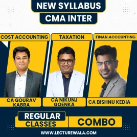 CA Gourav Kabra Cost Accounting, CA Bishnu Kedia Financial Accounting, CA Nikunj Goenka Taxation Regular Batch For CMA Inter