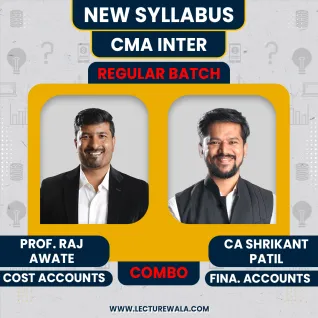 Prof. Raj Awate Cost Accounting, CA Shrikant patil Financial accounting (COST + FA) Regular Online Combo Classes For CMA Inter Prof. Raj Awate Cost Accounting, CA Shrikant patil Financial accounting (COST + FA) Regular Online Combo Classes For CMA Inter
