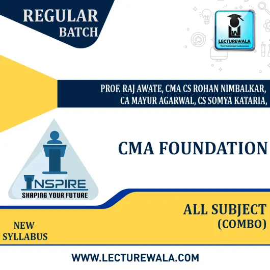 CMA Foundation Combo - (Acc + Maths + Law + Eco) by Inspire Academy: Online live classes.