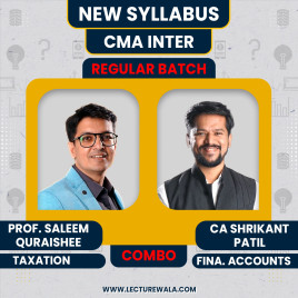 Prof. Saleem Quraishee Taxation, CA Shrikant patil Financial accounting Regular Online Combo Classes For CMA Inter Prof. Saleem Quraishee Taxation, CA Shrikant patil Financial accounting Regular Online Combo Classes For CMA Inter