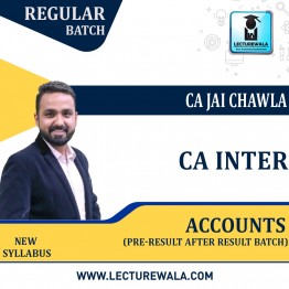 CA Inter Accounts Pre-Result Batch Regular Course  : Video Lecture + Study Material By CA Jai Chawla (To Nov 2022 & May 2023)