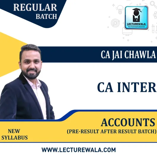 CA Inter Accounts Regular Course By CA Jai Chawla : Pendrive/Online classes.