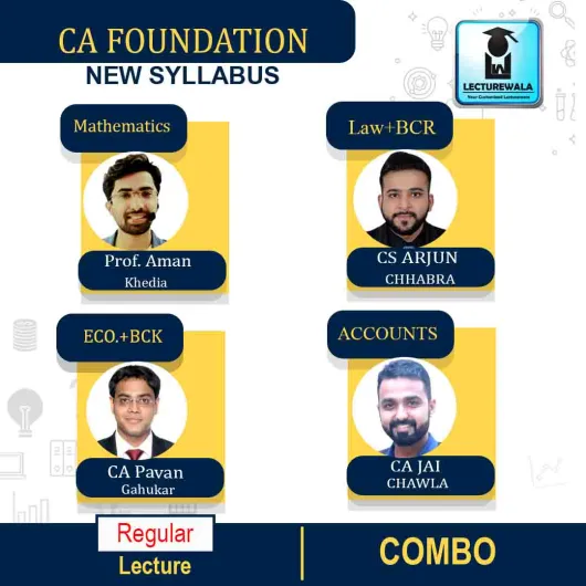 CA Foundation All Subject Combo Regular Course BY CS Arjun Chhabra, Prof. Aman Khedia, CA Jai Chawla & CA Pavan Gahukar : Pendrive/Online classes..