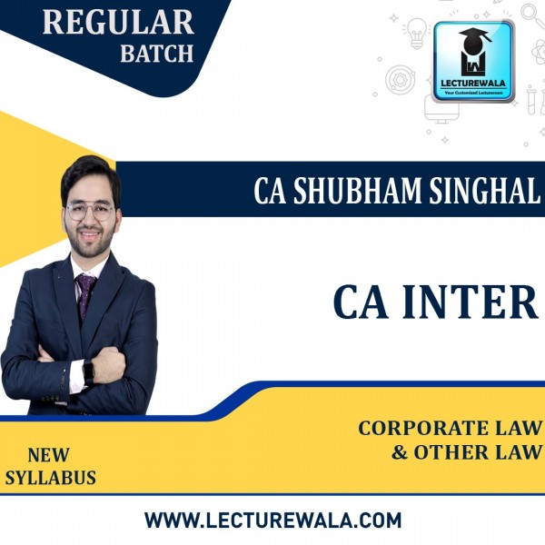 CA Inter Law Full Course Regular In-Depth Recorded Batch  By CA Shubham SInghal: Pen Drive  / Online Classes.