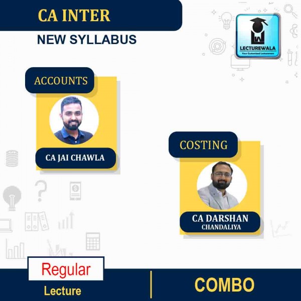 CA Inter Accounts And Costing Combo New Recorded Batch Regular Course By CA Jai Chawla  & CA Darshan Chandaliya :Pen Drive  / Online Classes