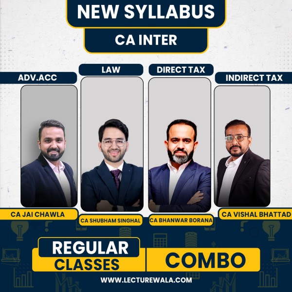 CA inter New Syllabus Group - 1 Combo Live @ Home Regular Batch By Vsmart Academy : Pen Drive Live Online Classes 