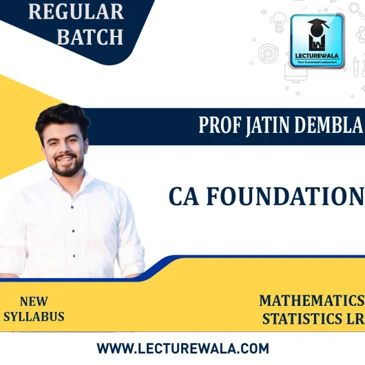 CA Foundation Mathematics Junoon Batch By Prof. Jatin Dembla: Online Classes.