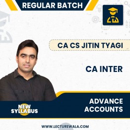 CA Inter Group -1 Advance Accounts Regular Course New Scheme By CA CS Jitin Tyagi : Pen drive / Online classes