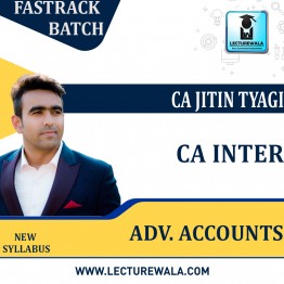 CA Inter Group 2 Adv.  Accounts Fastrack Batch New Syllabus By CA CS Jitin Tyagi : Pen Drive / Online Classes