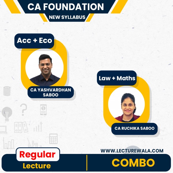CA Foundation New Syllabus All Subjects Combo Regular Classes By CA Yashvardhan Saboo & CA Ruchika Saboo: Online Classes