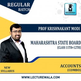 11th & 12th Maharashtra State Board - Accounts Combo Full Course By Prof Krishnakant Modi: Pen drive / Online classes.