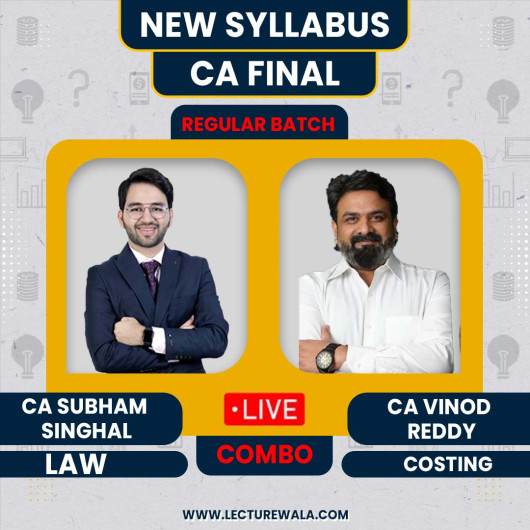 CA Shubham Singhal Law & CA Vinod Reddy Costing COMBO Regular Live Classes For CA Inter : Live Online Classes