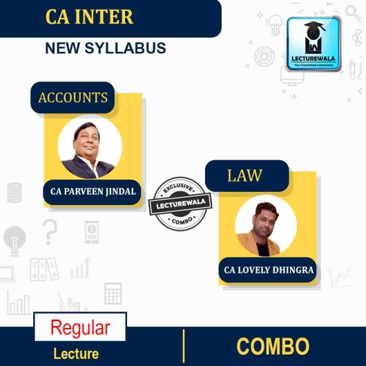 CA Inter Accounts & Law combo Regular Full Course by CA Parveen Jindal & CA LOVELY DHINGRA : PEN DRIVE / ONLINE CLASSES.