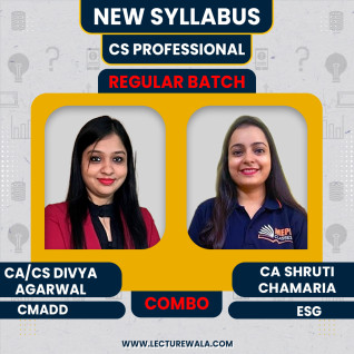 CA/CS Divya Agarwal CMADD & CA Shruti Chamari Environmental, social & governance - principles & practice Regular Online Classes For CS Professional CA/CS Divya Agarwal CMADD & CA Shruti Chamari Environmental, social & governance - principles & practice Regular Online Classes For CS Professional