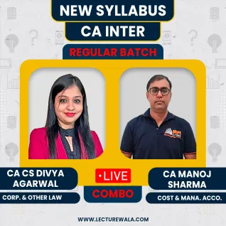 CA/CS Divya Agarwal Law & CA Manoj Sharma Costing Live Regualr Combo Classes For CA Inter Online Classes CA/CS Divya Agarwal Law & CA Manoj Sharma Costing Live Regualr Combo Classes For CA Inter Online Classes