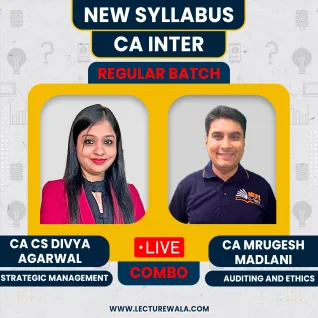 CA/CS Divya Agarwal SM & CA Mrugesh Madlani Auditing Live Regular Combo Classes For CA Inter Online Classes CA/CS Divya Agarwal SM & CA Mrugesh Madlani Auditing Live Regular Combo Classes For CA Inter Online Classes