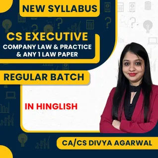 CA/CS Divya Agarwal MODULE 1 Company Law & Practice & Any 1 Law Paper Regular Online Combo Classes for CS Executive CA/CS Divya Agarwal MODULE 1 Company Law & Practice & Any 1 Law Paper Regular Online Combo Classes for CS Executive