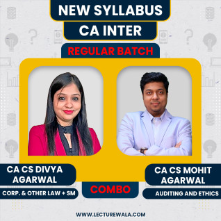 CA/CS Mohit Agarwal Auditing & CA/CS Divya Agarwal law & SM Regular Combo Classes For CA Inter Online Classes  CA/CS Mohit Agarwal Auditing & CA/CS Divya Agarwal law & SM Regular Combo Classes For CA Inter Online Classes