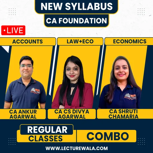 CA Foundation New Syllabus All Papers Without Maths Combo Live Regular Combo Classes By MEPL Classes