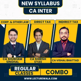 CA Shubham Singhal Law, CA Shirish Vyas DT &amp; CA Vishal Bhattad GST Regular Online Live Classes For CA Inter
