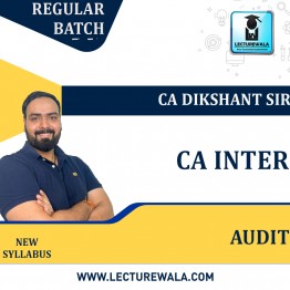 CA Inter Audit Regular Course: CA DIkshant Sir : Pen Drive / Online Classes