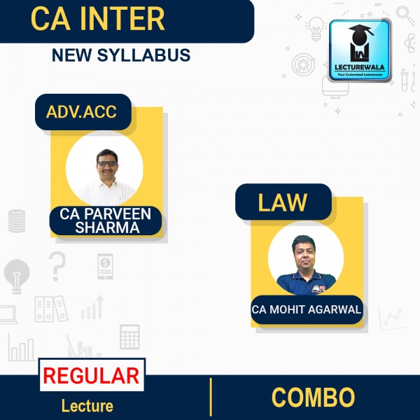 CA Inter Group 2 Advance Accounts And Law Regular Course Combo By CA Parveen Sharma And CA Mohit Agarwal : ONLINE CLASSES.