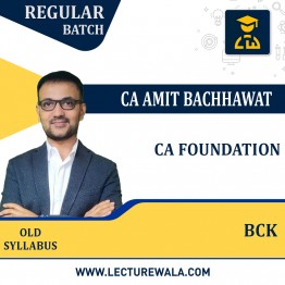 CA Foundation BCK Regular By CA Amit Bachhawat : Pen Drive / Online Live Classes.