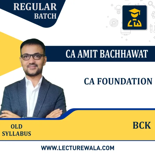 CA Foundation BCK Regular By CA Amit Bachhawat : Pen Drive / Online Live Classes.