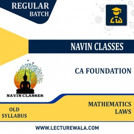 CA Foundation Laws and Maths Regular Course : By Navin Classes : Pen drive / online classes