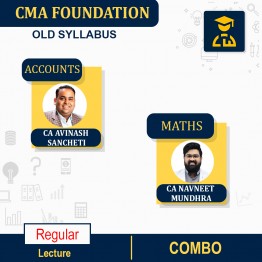 CMA Foundation Accounts and Maths Regular Course By CA Avinash Sancheti & CA Navneet Mundhra: Pen drive / online classes