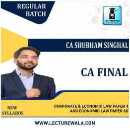 CA FINAL Paper 4 Economic Law (Paper 6D) + Corporate & Economic Laws Regular Course  By CA Shubham SInghal :Pen Drive  / Online Classes