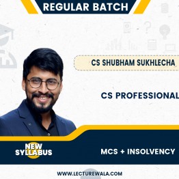 CS Professional MODULE ( MCS + Insolvency ) by CA CS Shubham Sukhlecha: Pen drive / Online classes.