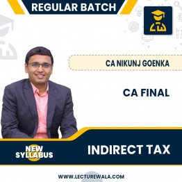 CA Inter Indirect Tax Regular Course By CA Nikunj Goenka : Online live / pendrive  classes.
