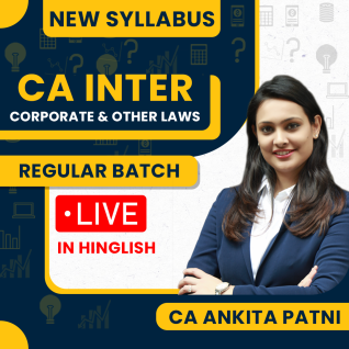 CA Ankita Patni Corporate & Other Laws Regular Live Online Classes For CA Inter : Live Online Classes. CA Ankita Patni Corporate & Other Laws Regular Live Online Classes For CA Inter : Live Online Classes.