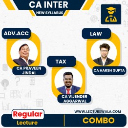 CA Inter Taxation + Law + Adv. Accounts New Syllabus Combo Regular Course by CA Vijender Aggarwal & CA Harsh Gupta & CA Praveen Jindal: Online Classes
