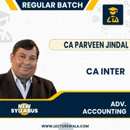 Pre-Booking CA Inter Adv.Accounts  Group 1 Regular Course New Scheme By CA Praveen Jindal : Online Classes / Pen Drive