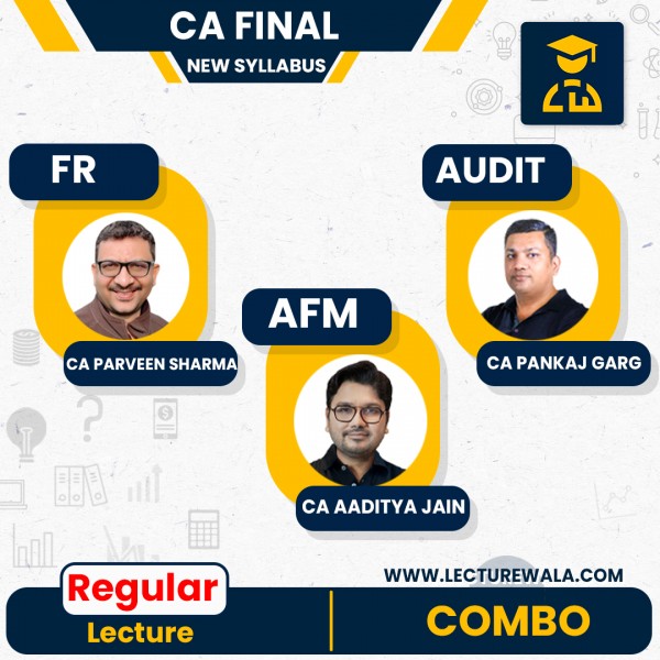 Paper 1, 2 & 3 Combo – FR, AFM & Audit (CA Final Group I New Syllabus) by CA Parveen Sharma, CA Aaditya Jain & CA Pankaj Garg