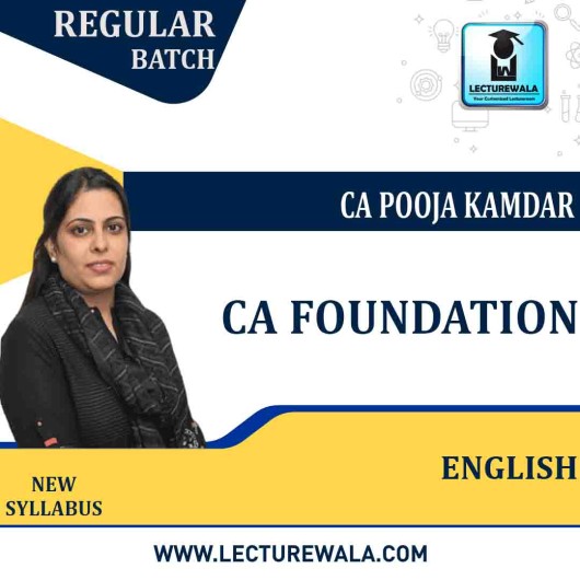 CA Foundation English Only Regular Course : Video Lecture + Study Material By CA Pooja Kamdar (For May / Nov. 2021)