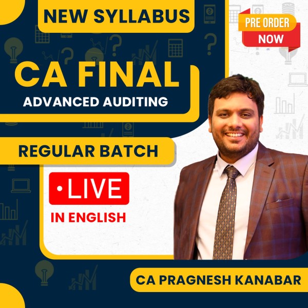 CA Pragnesh Kanabar Advanced Auditing (In English) Regular Live Online Classes For CA Final: Live classes.