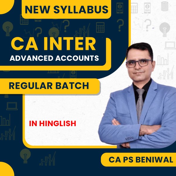 CA P S Beniwal Advanced Accounts Regular Online Classes For CA Inter : Pen Drive / Online Classes.