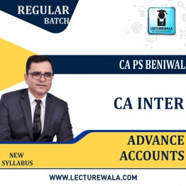 CA Inter Adv. Accounts Regular Course By CA PS Beniwal: Pen Drive / Online Classes.