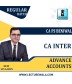 CA Inter Adv. Accounts Regular Course By CA PS Beniwal: Pen Drive / Online Classes.