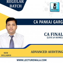 CA Final Advanced Auditing - Live @ Home Batch With Backup Regular Batch  By CA Pankaj Garg : Pen Drive / Online Classes