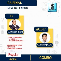 CA Final  FR Audit Economical Batch Or Audit Regular Batch Combo New Syllabus Regular Course : Video Lecture + Study Material By CA Pankaj Garg &  CA Parveen Jindal (For Nov  2022)